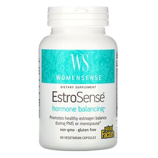 Natural Factors, WomenSense（ウィメンセンス）、EstroSense（エストロセンス）、ホルモンバランス、ベジカプセル60粒