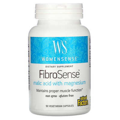 

Natural Factors WomenSense, FibroSense, магний малат, 90 вегетарианских капсул
