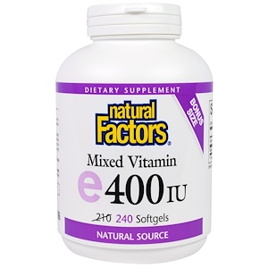 Natural Factors, Смешанный витамин Е 240 гелевых капсул