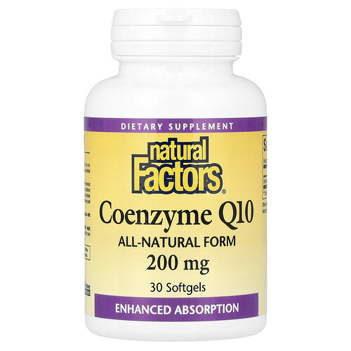 Natural Factors, Coenzima Q10, 200 mg, 30 cápsulas blandas