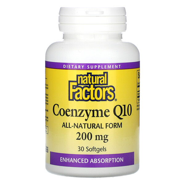 Coenzima Q10, 200 mg, 30 Cápsulas Softgel