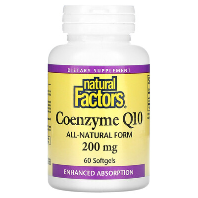 Natural Factors коэнзим Q10 200 мг 60 мягких таблеток