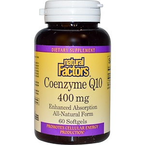 Natural Factors, Кофермент Q10, 400 мг, 60 мягких капсул