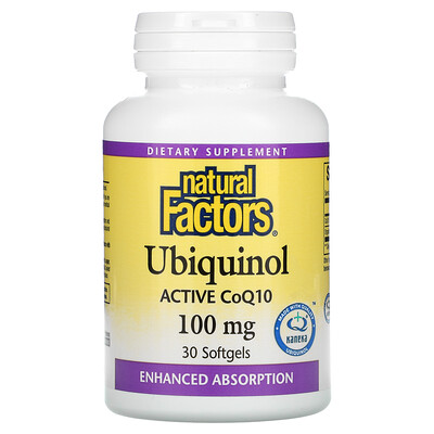 Natural Factors Убихинол активный коэнзим Q10 100 мг 30 мягких таблеток