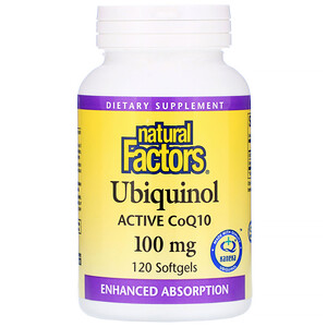 Отзывы о Натурал Факторс, Ubiquinol, QH Active CoQ10, 100 mg, 120 Softgels