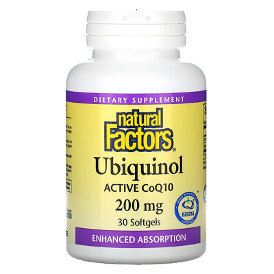 Natural Factors Убихинол 200 мг 30 мягких таблеток