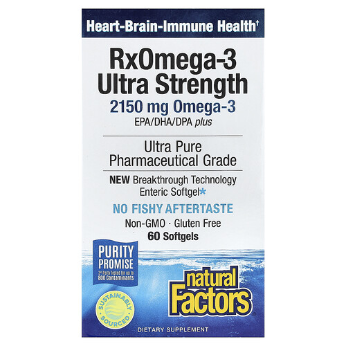 Natural Factors RxOmega-3, 60 Softgels (1,570 mg per Softgel)