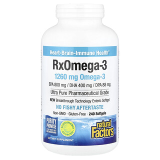 Natural Factors, Rx Omega-3, 240 Softgels (630 mg setiap Softgel)