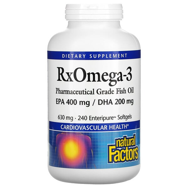 Rx Omega-3 Factors, EPA 400 mg/DHA 200 mg, 240 Softgels