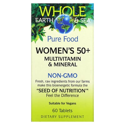 

Natural Factors Whole Earth & Sea Women's 50+ Multivitamin & Mineral 60 Tablets