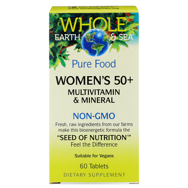 Natural Factors, Whole Earth & Sea, Women's 50+ Multivitamin & Mineral, 60 Tablets