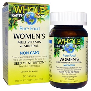 Natural Factors, Пищевая добавка "Непочатое море и земля", мультивитаминный и минеральный комплекс для женщин, 60 таблеток