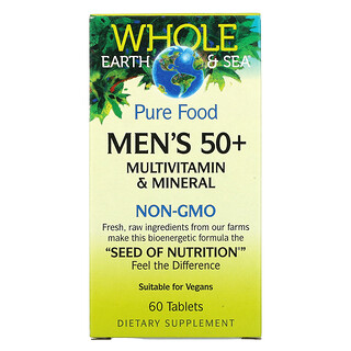Natural Factors, Whole Earth & Sea, мультивитаминный и минеральный комплекс для мужчин старше 50 лет, 60 таблеток