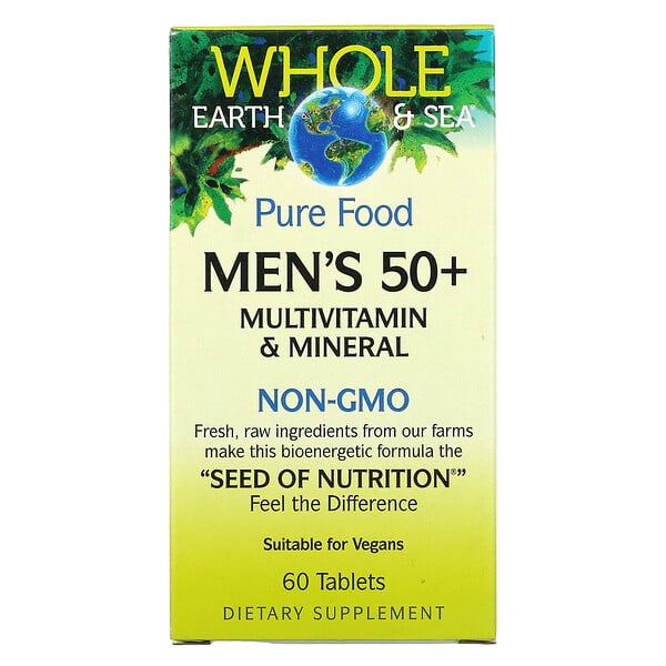 Whole Earth & Sea, Men's 50+ Multivitamin & Mineral, 60 Tablets