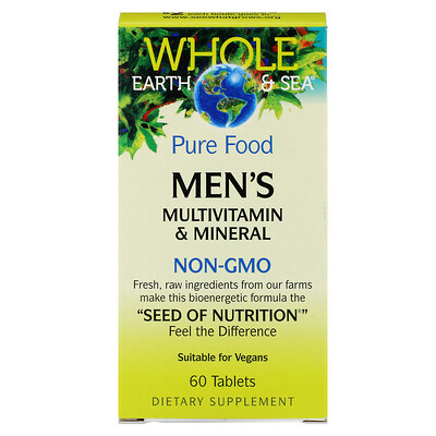 Natural Factors Пищевая добавка Whole Earth & Sea, мультивитаминный и минеральный комплекс для мужщин, 60 таблеток