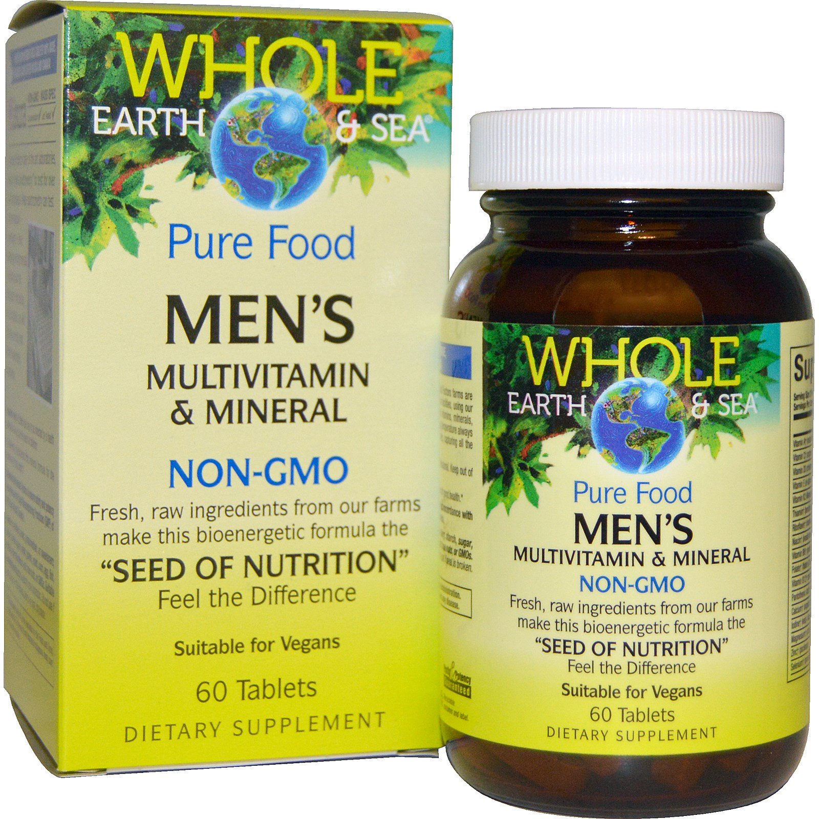Natural Factors, Пищевая добавка "Непочатое море и земля", мультивитаминный и минеральный комплекс для мужщин, 60 таблеток