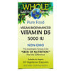 Natural Factors, Whole Earth & Sea, Vegan Bioenhanced Vitamin D3, 5,000 IU, 60 Vegetarian Capsules