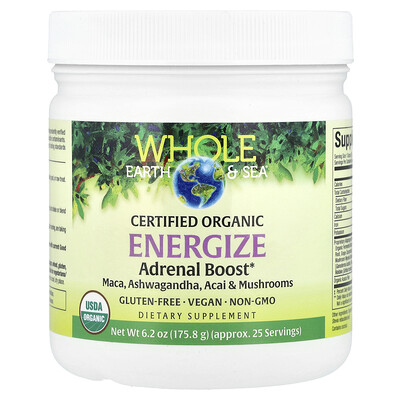 Natural Factors Whole Earth & Sea® Certified Organic Energize Adrenal Boost 6.2...