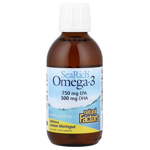 Natural Factors SeaRich® Omega-3, Delicious Lemon Meringue, 6.76 fl oz (200 ml)