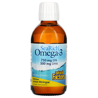 Natural Factors, SeaRich Omega-3, Delicious Lemon Meringue, 6.76 fl oz (200 ml)