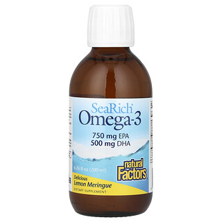 Natural Factors, SeaRich Omega-3, Delicioso merengue de limón, 200 ml (6,76 oz. líq.)