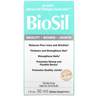 BioSil by Natural Factors, ch-OSA 升級版膠原生成膠囊，1 液量盎司（30 毫升）