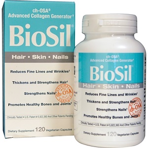 Natural Factors, BioSil, ch-OSA Advanced Collagen Generator, 120 вегетарианских капсул