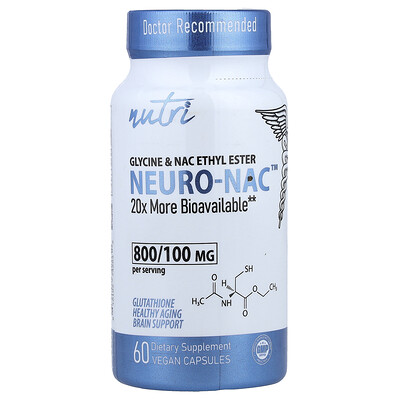 Product Image for Nutri, NEURO-NAC , Glycine & NAC Ethyl Ester, 60 Vegan Capsules