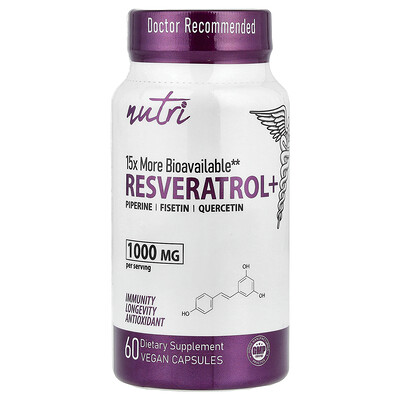Product Image for Nutri, Resveratrol+, 60 Vegan Capsules