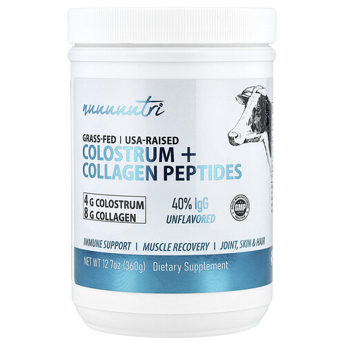 Nutri Colostrum + Collagen Peptides, Unflavored, 12.7 oz (360 g)