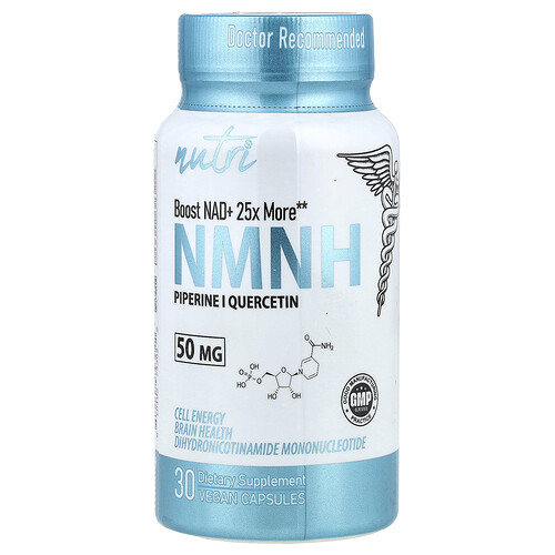 Nutri, NMNH（ジヒドロニコチンアミドモノヌクレオチド）、ヴィーガンカプセル30粒