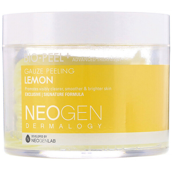 Neogen, Bio-Peel+ 去角质清洁棉，柠檬味，30 片装