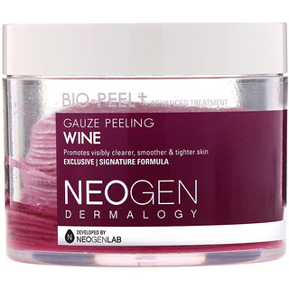 Neogen, バイオピール、ガーゼピーリング、ワイン、30回分、200ml（6.76液量オンス）