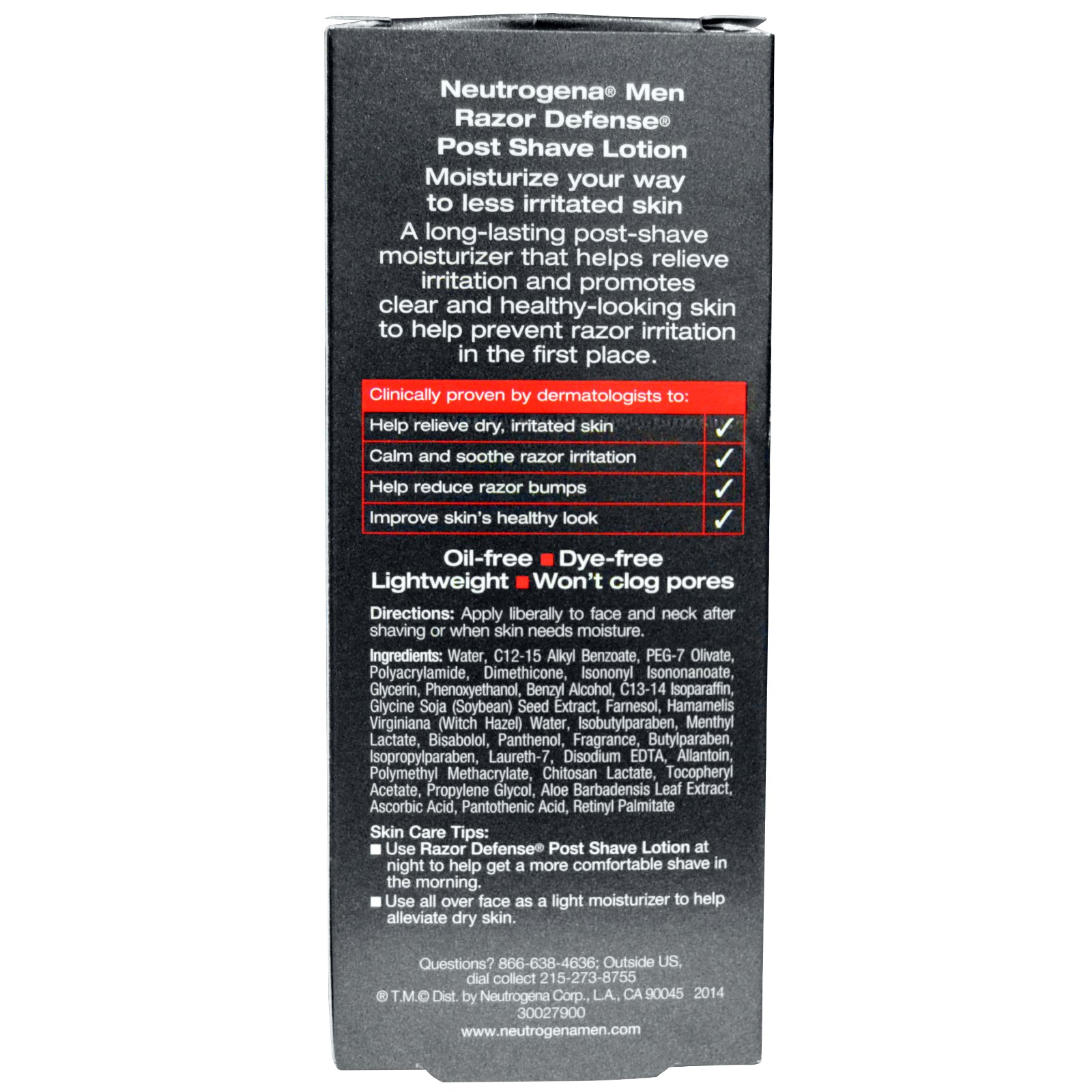 neutrogena men's post shave lotion