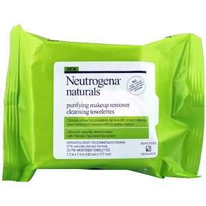 Отзывы о НьютроДжина, Neutrogena, Naturals, Purifying Makeup Remover Cleansing Towelettes, 25 Towelettes