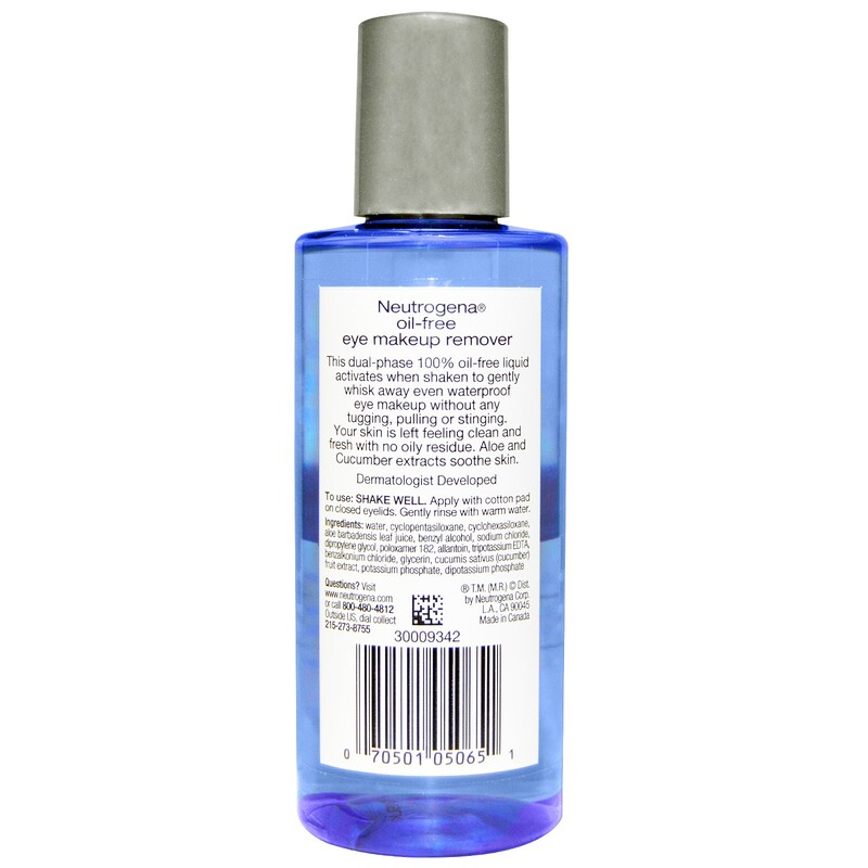 Neutrogena, OilFree Eye Makeup Remover, 5.5 fl oz (162 ml) iHerb
