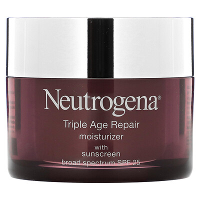 Neutrogena Triple Age Repair, увлажняющее средство с солнцезащитным кремом, широкого спектра действия, SPF 25, 48 г (1,7 унции)
