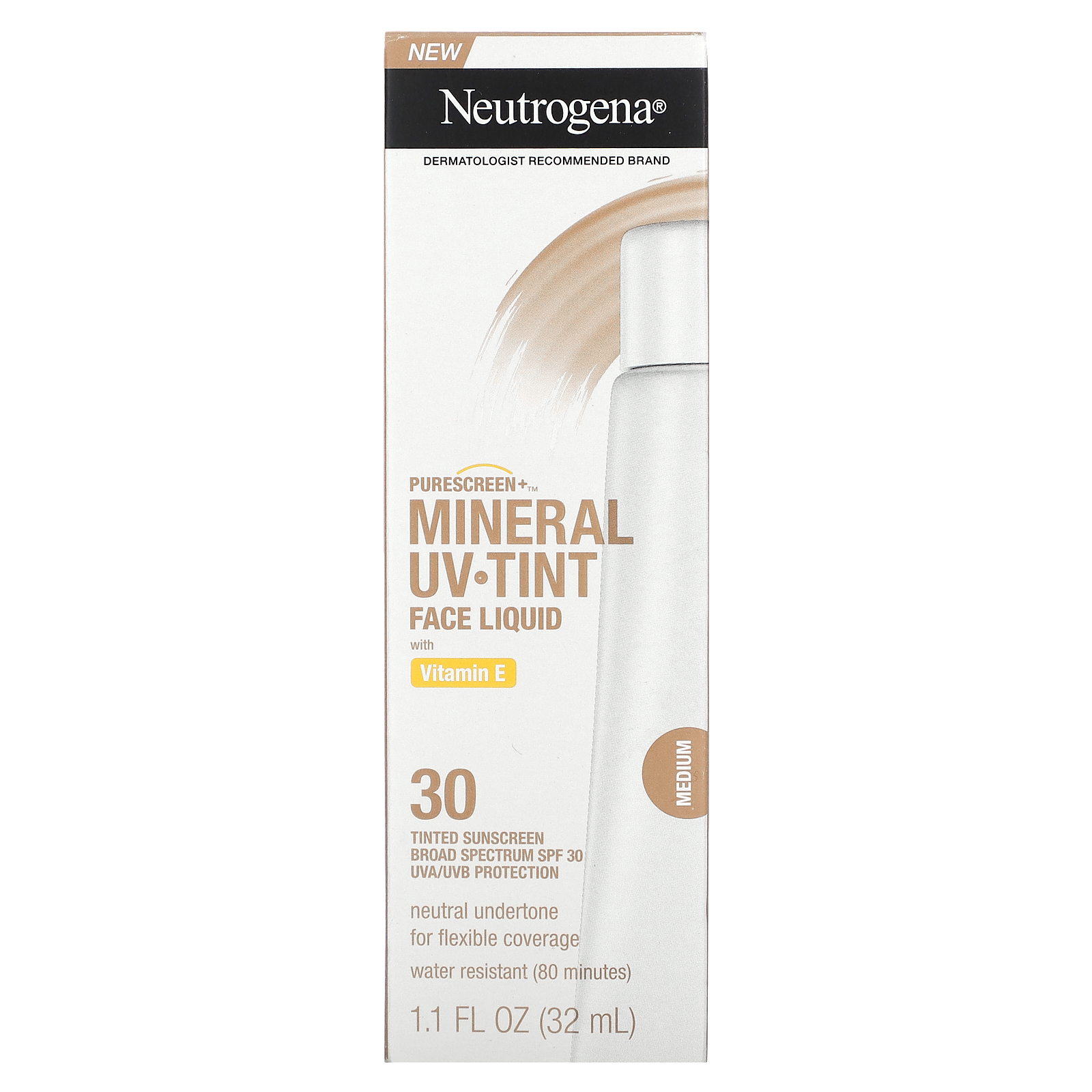 Neutrogena, Purescreen+ Mineral UV Tint Face Liquid with Vitamin E ...