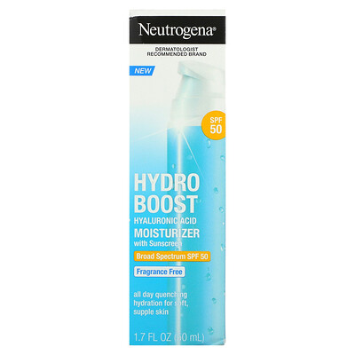 Купить Neutrogena Hydro Boost, увлажняющий крем с гиалуроновой кислотой, SPF 50, без отдушек, 50 мл (1, 7 жидк. Унции)