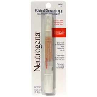 Neutrogena, Очищение кожи, корректор, скрывает пятна, светлый 10, 0,05 унции (1,4 г)