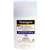 Neutrogena, Ультратонкий карандаш для лица и кожи – солнцезащитный крем, фактор защиты от солнца SPF 70, 1,5 унции (42 г) отзывы