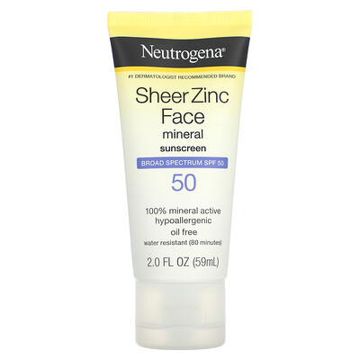 

Neutrogena Sheer Zinc Face Mineral Sunscreen SPF 50 2 fl oz (59 ml)