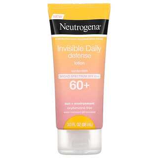 Neutrogena, Invisible Daily Defense, солнцезащитный лосьон, SPF 60+, 88 мл (3 жидк. Унции)