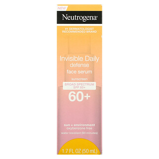 Neutrogena, 隱形日常抗曬面部精華，SPF 60+，1.7 液量盎司（50 毫升）