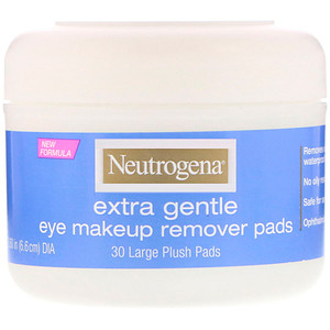 НьютроДжина, Extra Gentle, Eye Makeup Remover Pads, 30 Large Plush Pads отзывы покупателей