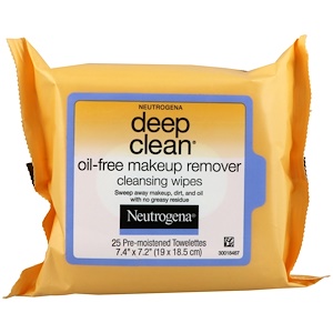 Отзывы о НьютроДжина, Deep Clean, Oil-Free Makeup Remover Cleansing Wipes, 25 Towelettes