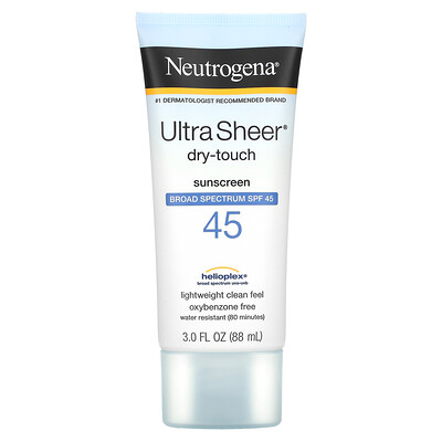 Neutrogena Ultra Sheer, сухой на ощупь солнцезащитный крем, SPF45, 88мл (3жидк.унции)