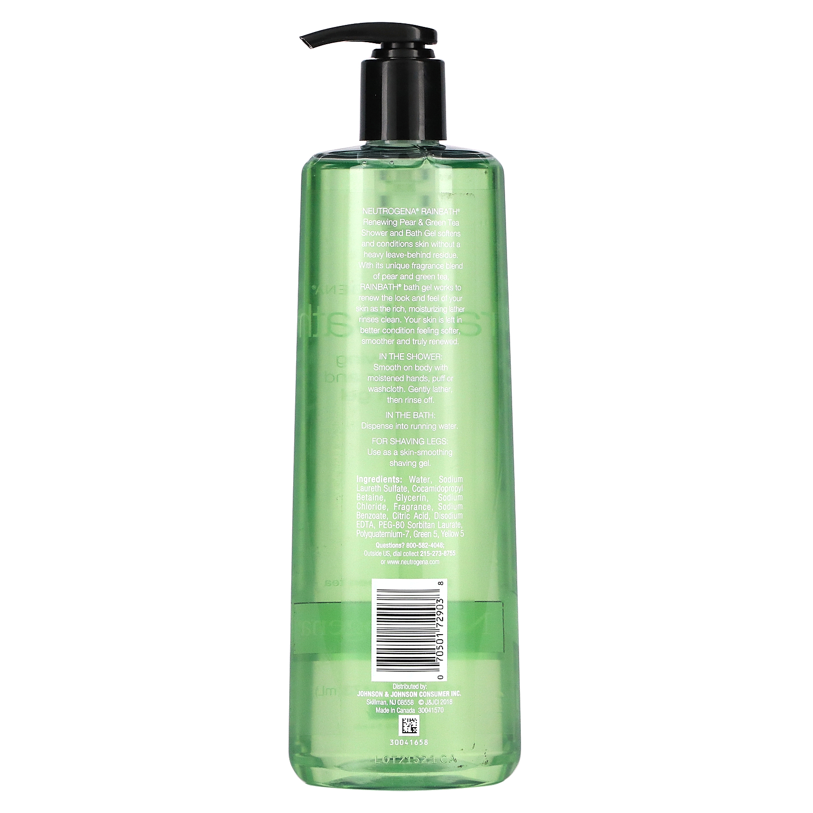 Neutrogena, Rainbath, Renewing Shower and Bath Gel, Pear & Green Tea