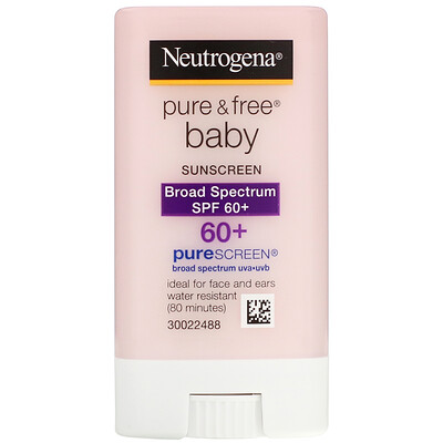 Neutrogena Чистый и свободный солнцезащитный крем для младенцев, фактор защиты от солнца SPF 60+, 0,47 жидк. унц. (13 г)