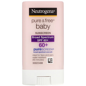 НьютроДжина, Pure & Free Baby Sunscreen, SPF 60+, 0.47 oz (13 g) отзывы покупателей